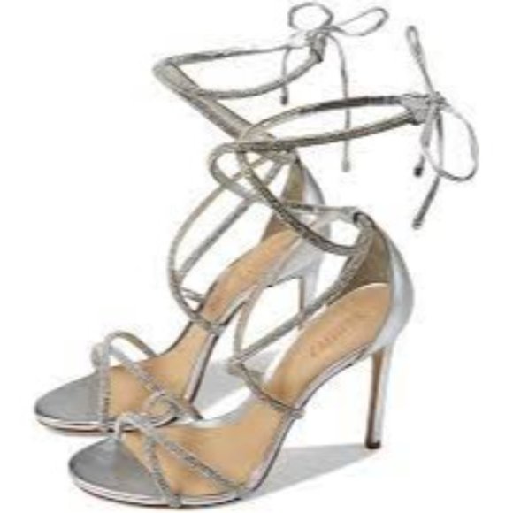 Schutz Carley Sandal in Prata & Cristal - Picture 2 of 8